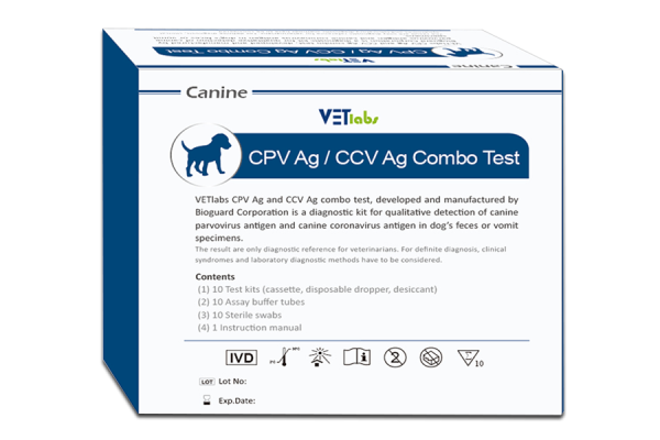 Bioguard CPV Ag/CCV Ag Combo Test Parvovirüs, Koronavirüs Köpek Hızlı Test Kiti